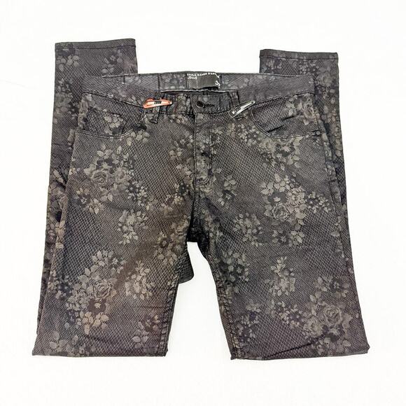 Paula Cahen D'Anvers Jeans Chupin Alto Leather Patterned Denim Size 32 - Picture 4 of 12